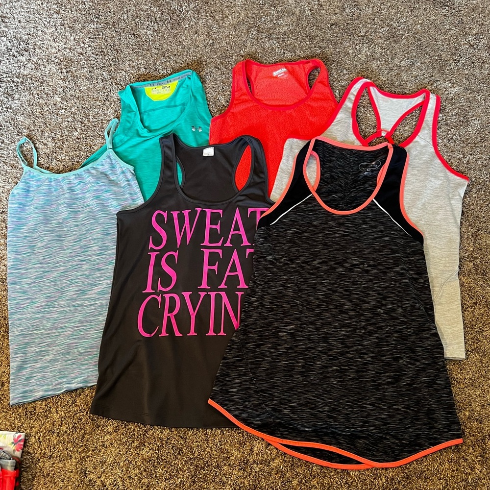 6 size small ACTIVEWEAR  tank tops
